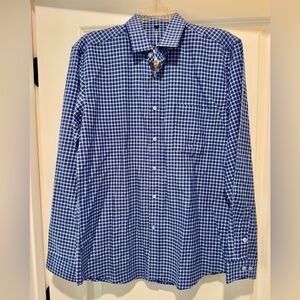 Stylish Blue Checkered Men's Button Down Shirt‎